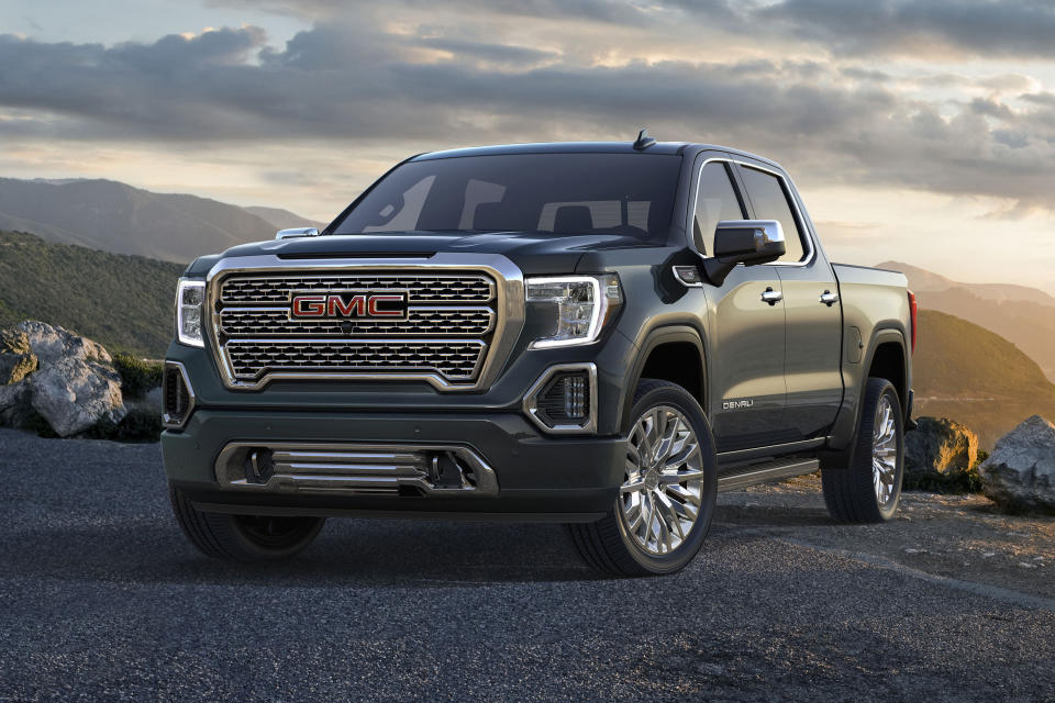 This undated photo provided by General Motors shows the 2019 Sierra in its Denali trim. The latest full-size pickups aren't just workhorses. They can be impressively comfortable, safe and luxurious. (General Motors via AP)