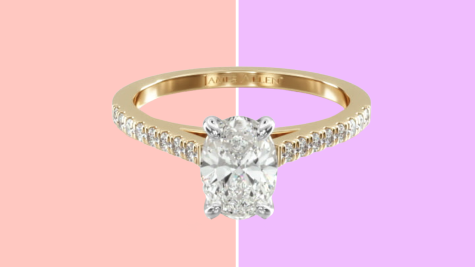 Best James Allen engagement rings: Petite Pavé Cathedral Ring