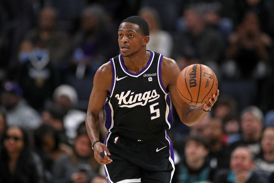 沙加緬度國王隊當家後衛De'Aaron Fox。（NBA Photo by Justin Ford/Getty Images）