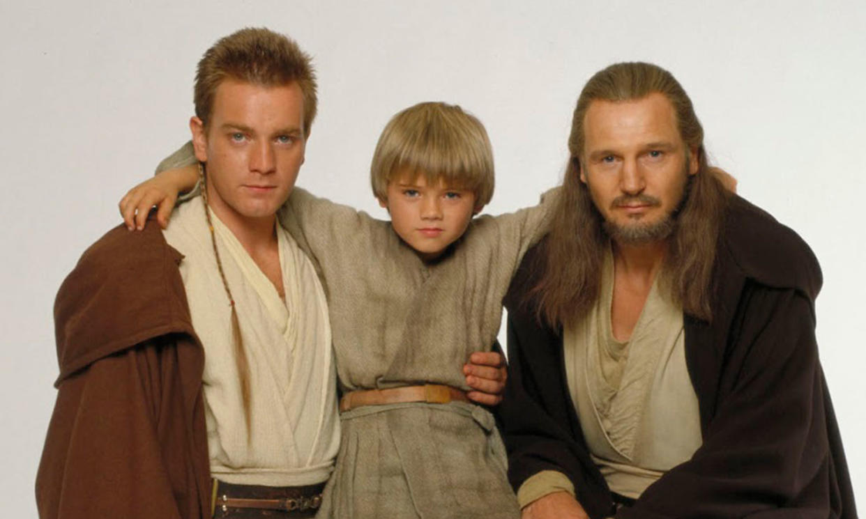 Ewan McGregor, Jake Lloyd and Liam Neeson in a promotional still for Star Wars: The Phantom Menace. (20th Century Fox)
