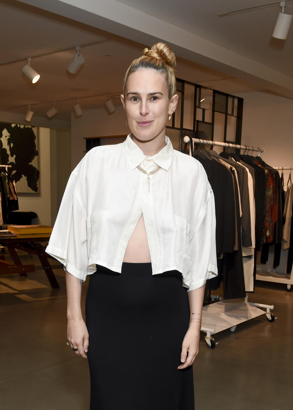 Rumer Willis at the God's True Cashmere x Nick Fouquet Collaboration Launch at Just One Eye on October 25, 2023 in Los Angeles, California (Photo by Gilbert Flores/WWD via Getty Images)