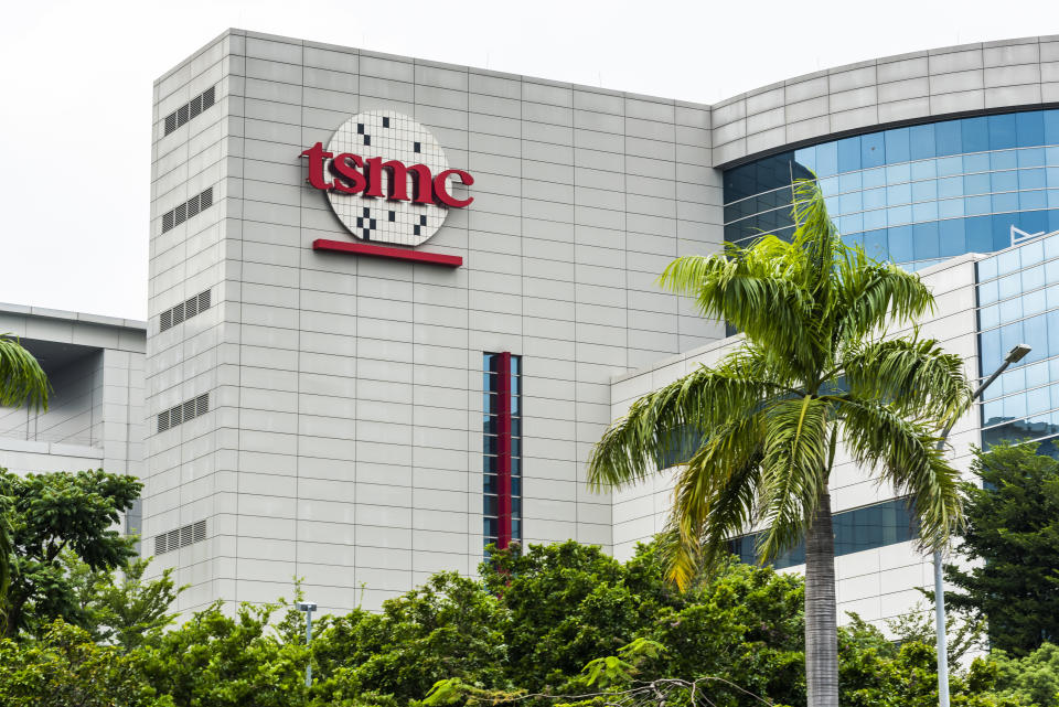 Taiwan Semiconductor Manufacturing Company (TSMC) plant in Tainan Science Park, Taiwan; TSMC is the world's largest dedicated independent (pure-play) semiconductor foundry.