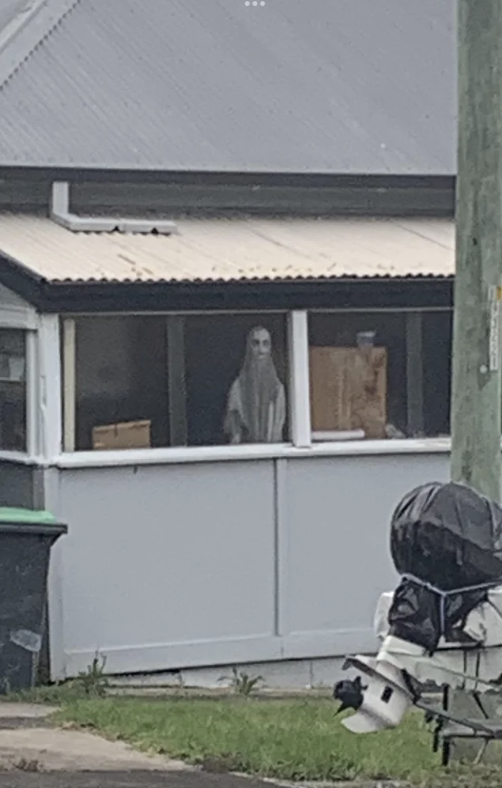 A scary mannequin by someone's window