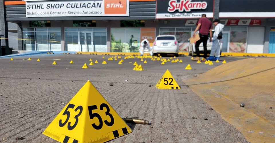 Escena del crimen en Culiacán, Sinaloa