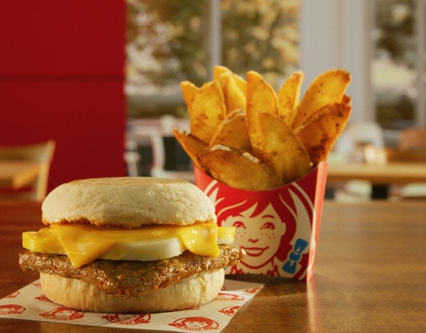 Wendy's announces new $3 breakfast combo, which includes an English muffin sandwich made with either bacon or sausage and a side of seasoned potatoes. The combo meal will be available at restaurants nationwide starting Tuesday, May 21.