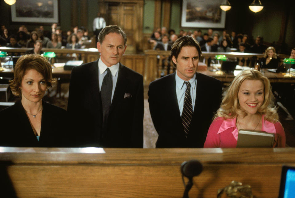 a courtroom scene from "Legally Blonde"