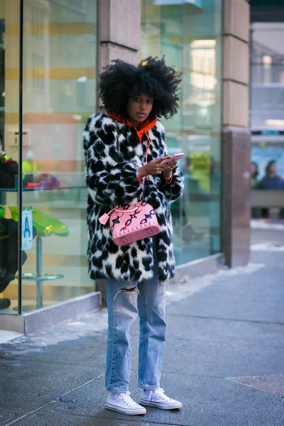 Julia Sarr-Jamois shows off her eclectic style at New York Fashion Week.