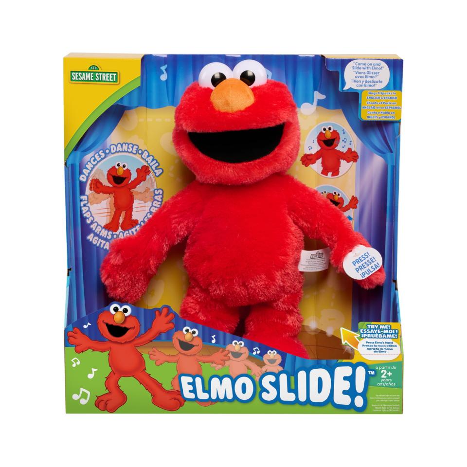 <p><a href="https://go.redirectingat.com?id=74968X1596630&url=https%3A%2F%2Fwww.walmart.com%2Fip%2FSesame-Street-Elmo-Slide-Plush-Kids-Toys-for-Ages-2-up%2F1796344286&sref=https%3A%2F%2F" rel="nofollow noopener" target="_blank" data-ylk="slk:Shop Now;elm:context_link;itc:0;sec:content-canvas" class="link ">Shop Now</a></p><p>Sesame Street Elmo Slide Plush</p><p>walmart.com</p><p>$39.97</p>