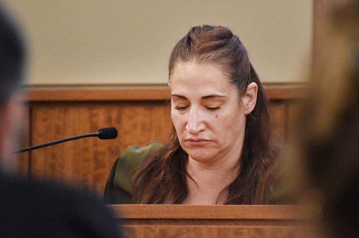 Witness Meredith Silvia testifies for the prosecution during the trial of Nelson Coelho, accused of the 2021 murder of Lal Kishor Mahaseth, on Thursday, May 2, 2024.