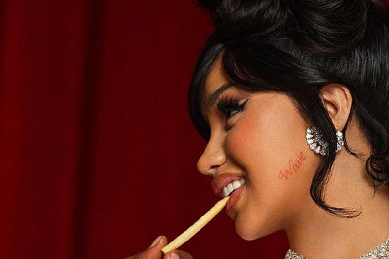 Cardi B Says She Adores Her Face Tattoo of Son Wave's Name: 'I Love My Face  Tatt'