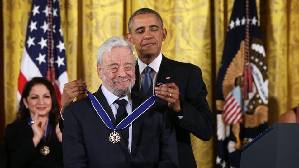 Barack Obama and Stephen Sondheim in 2015