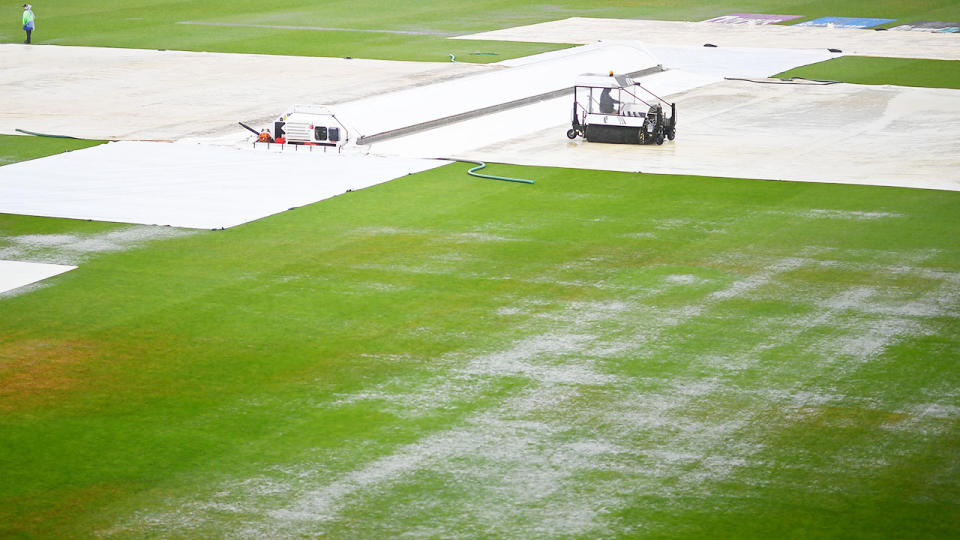 The first day of the ICC World Test Championship final, pictured here being abandoned without a ball being bowled.