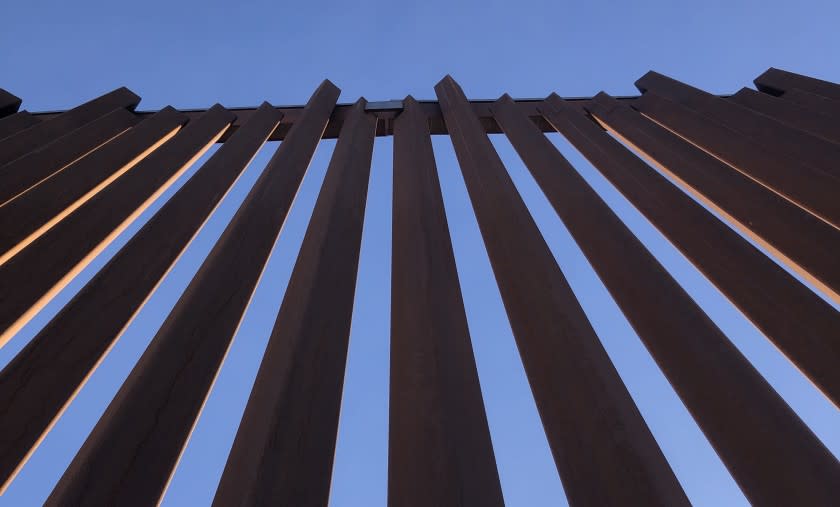 A new section of border wall outside Yuma, Arizona. President-elect Biden, has vowed "not another foot" of border wall.