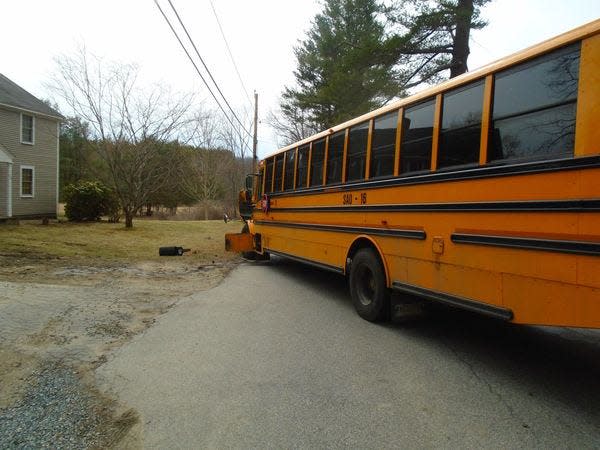 Exeter police are investigating a crash Monday involving a school bus that struck a tree.