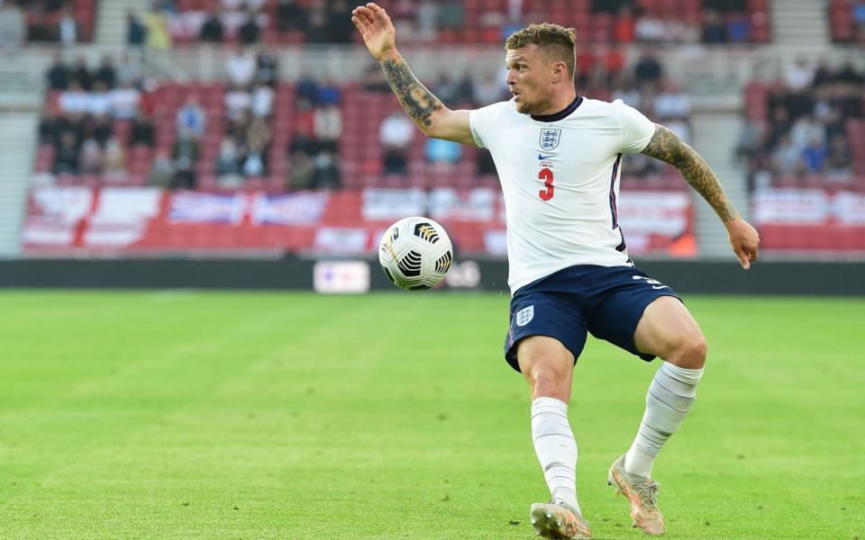 Kieran Trippier looks to get forwards during England's warm-up friendly against Austria - SHUTTERSTOCK