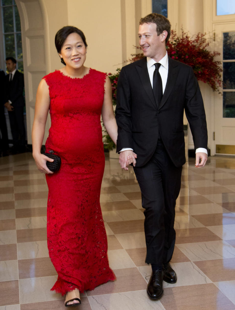 Mark Zuckerberg and Dr. Priscilla Chan at the State Dinner in honor of Chinese President Xi Jinping, in the East Room of the White House in Washington, DC. 