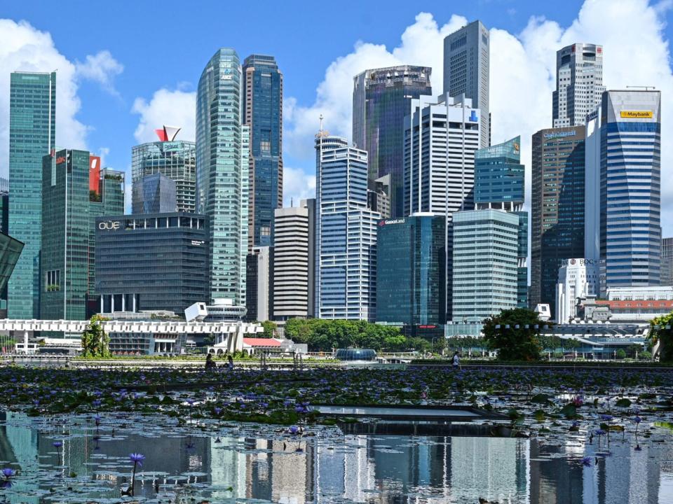 The skyline in Singapore.  Photographer: Roslan Rahman/AFP/Getty Images