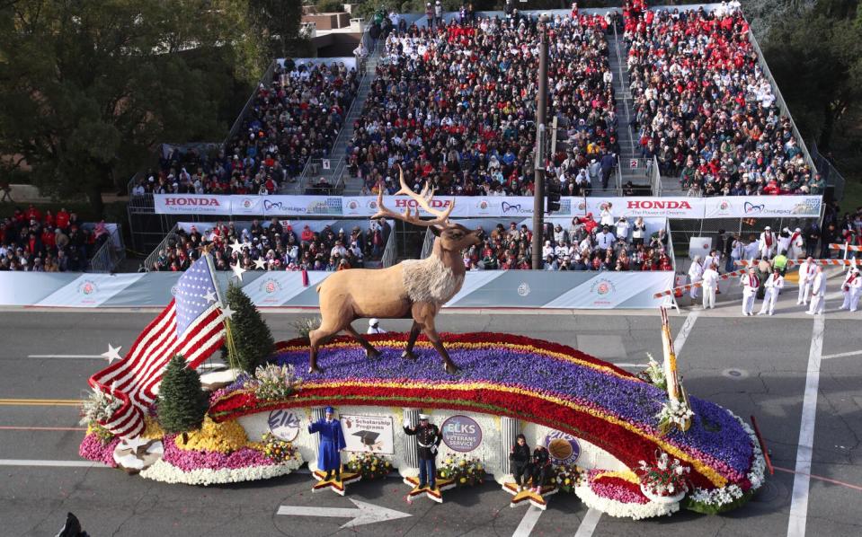 Elks USA's "Investing in Our Communities" float during the 2023 Rose Parade