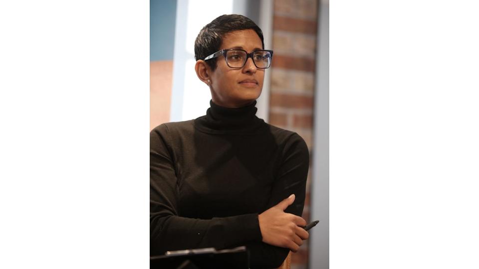 Naga Munchetty in black outfit