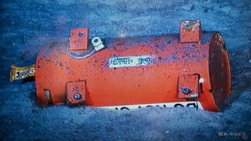 Photo taken by the Remora 6000 submarine shows the flight data recorder from an Air France plane which crashed in June 2009 en route to Pris from Rio de Janeiro. 228 people were killed in the accident