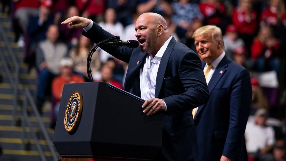 Mandatory Credit: Photo by Evan Vucci/AP/Shutterstock (10562777v)Donald Trump, Dana White.