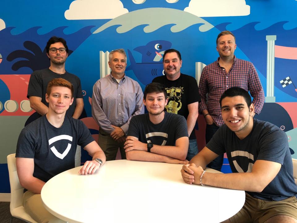 Twenty-year-old Max Niebylski (front left) dropped out of University of Maryland to pursue his crypto startup Gladius. In 18 months he moved out of a dorm room, established a Washington D.C. office with nearly 20 employees and raised over $20 million through an ICO last year.