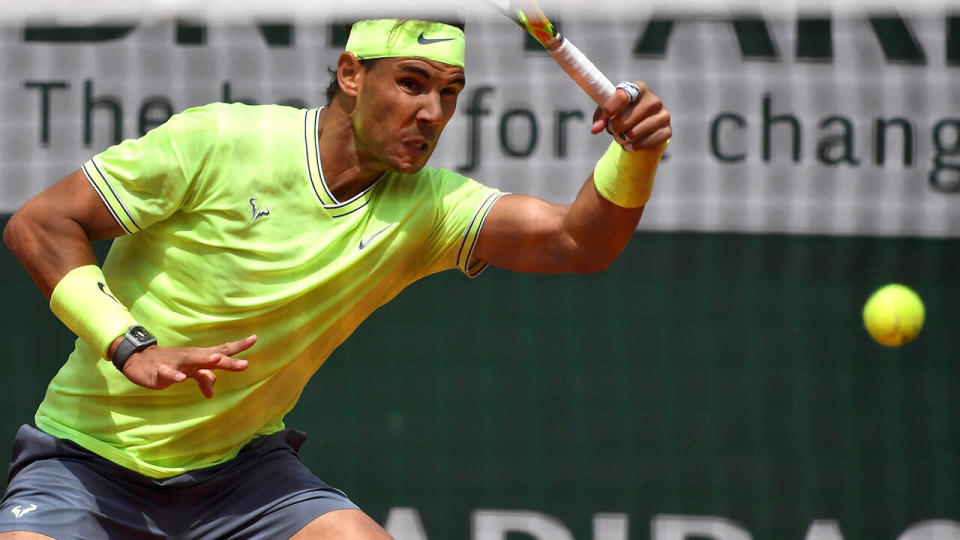 Is Rafa Nadal's shirt too similar to the colour of the balls? (Photo by Mustafa Yalcin/Anadolu Agency/Getty Images)
