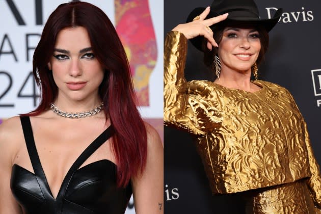 Dua Lipa and Shania Twain - Credit: Getty Images