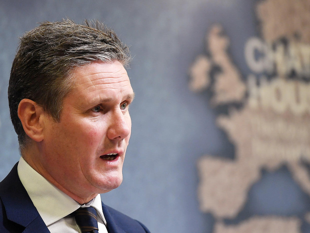 Shadow Secretary of State for Brexit, Sir Keir Starmer delivers a speech on Brexit in central London: EPA