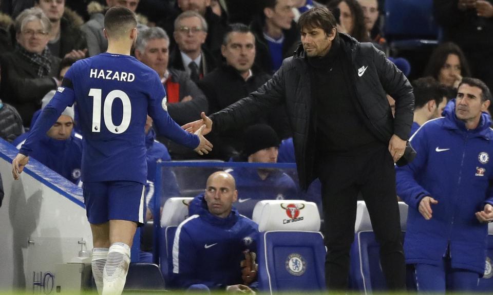 The Chelsea manager, Antonio Conte, was criticised for deploying Eden Hazard as a false No 9 in the first leg against Barcelona.