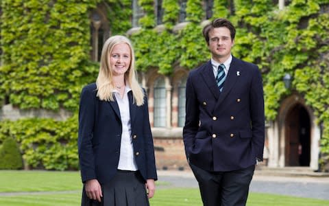 Lydia Norton and Rory Farquharson, head boy and girl at Rugby School, in 2016 - Credit: Andrew Fox 