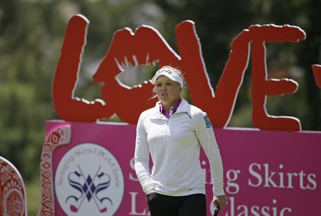 Brooke Henderson impressed the golf world at the Swinging Skirts LPGA Classic on the weekend. (AP Photo/Eric Risberg)