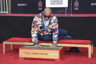 Quincy Jones was honoured in Hollywood where he placed his hands and feet in cement (Richard Shotwell/Invision/AP)