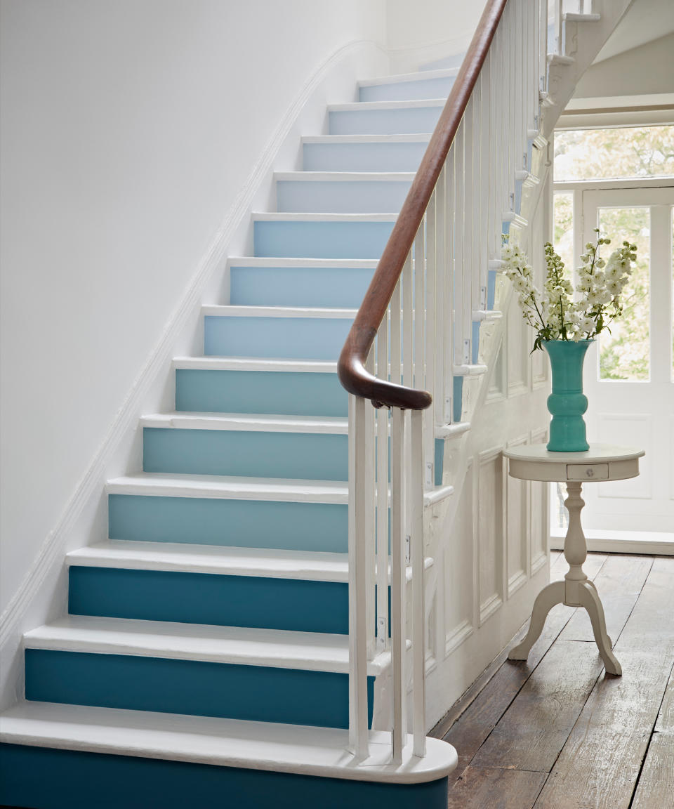 Paint stairs in ombre tones