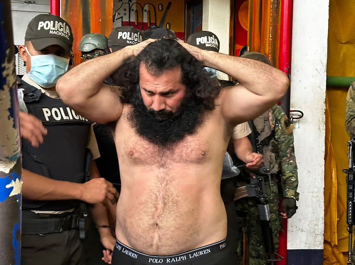 Adolfo Macías Villamar escaped from prison on 7 January   (Ecuadorean Armed Forces/AFP via)