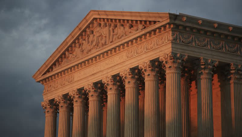 This Oct. 4, 2018, file photo shows the U.S. Supreme Court at sunset in Washington.