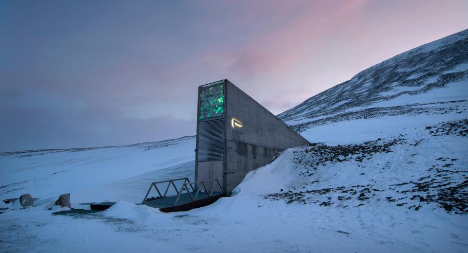 The Svalbard Global Seed Vault is the centralized backup system for seed banks around the world. Its goal is to&nbsp;preserve crop diversity for future generations. (Photo: Crop Diversity Trust)