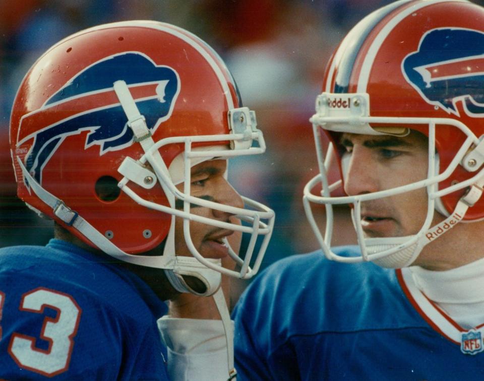 Frank Reich and Andre Reed during the Bills 1990 victory over the Dolphins that clinched a third straight AFC East title.