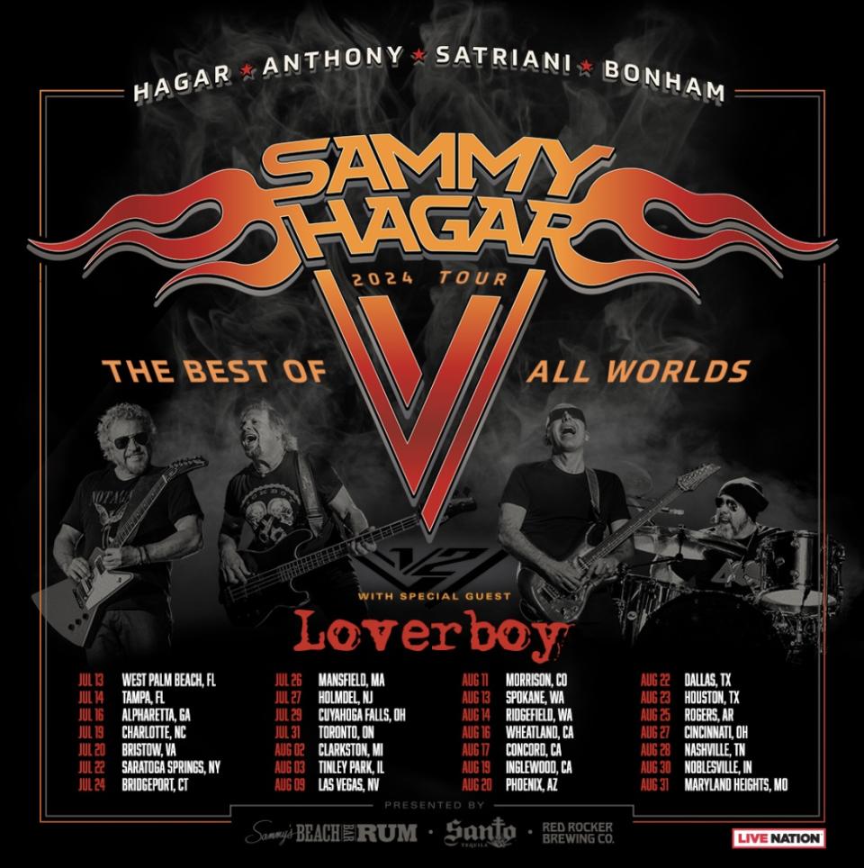 The poster for Sammy Hagar's forthcoming 2024 tour