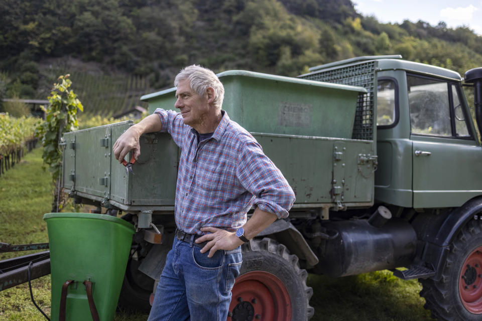Christoph Baecker, a winegrower in Mayschoss, Germany. (Alex Kraus for NBC News)