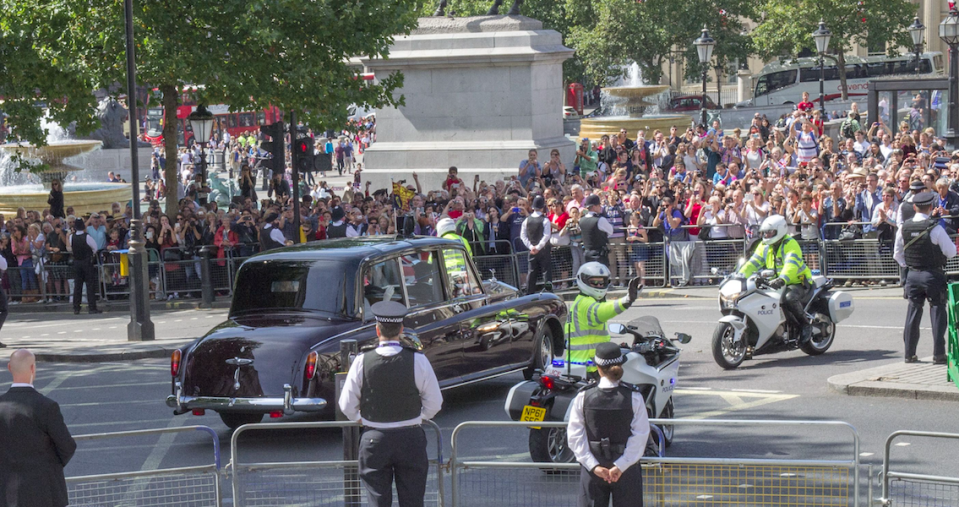 <em>The alleged plot was planned during the VJ Day celebrations attended by the Queen in 2015 (Rex)</em>