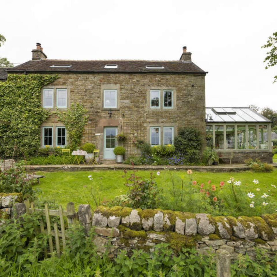 A cottage garden on a grey day