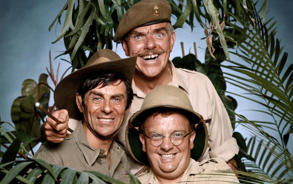 Mervyn Hayes, Windsor Davies and Don Estelle in It Ain't Half Hot Mum, 1977 - Lichfield Archive