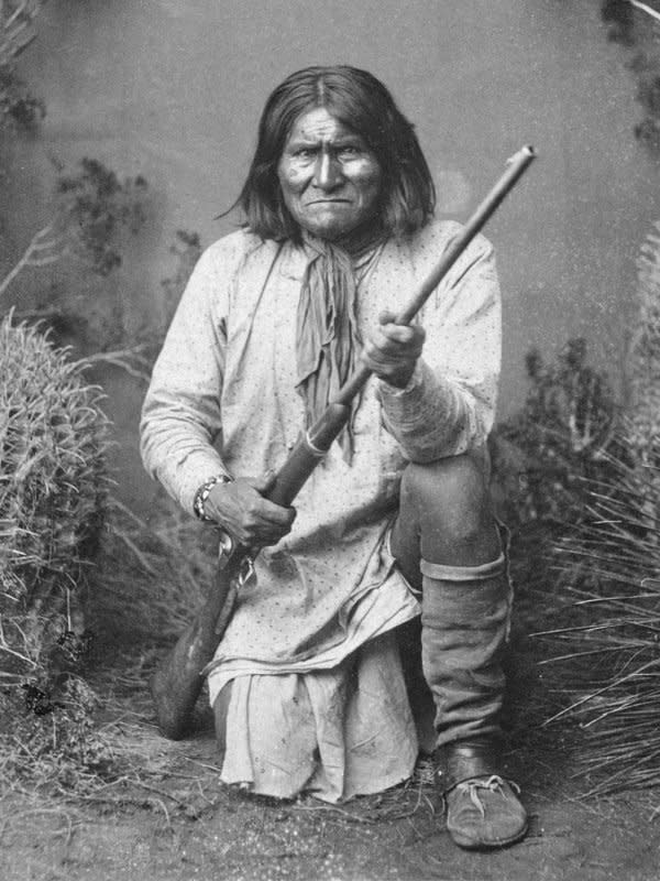 On February 17, 1909, Apache leader Geronimo died while under military confinement at Fort Sill, Okla. File Photo by Ben Wittick/U.S. National Archives