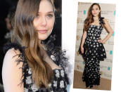 …Elisabeth Olsen eher in einem Feder-Albtraum.