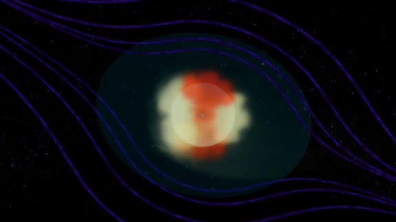 Animation showing Heliotail solar winds.