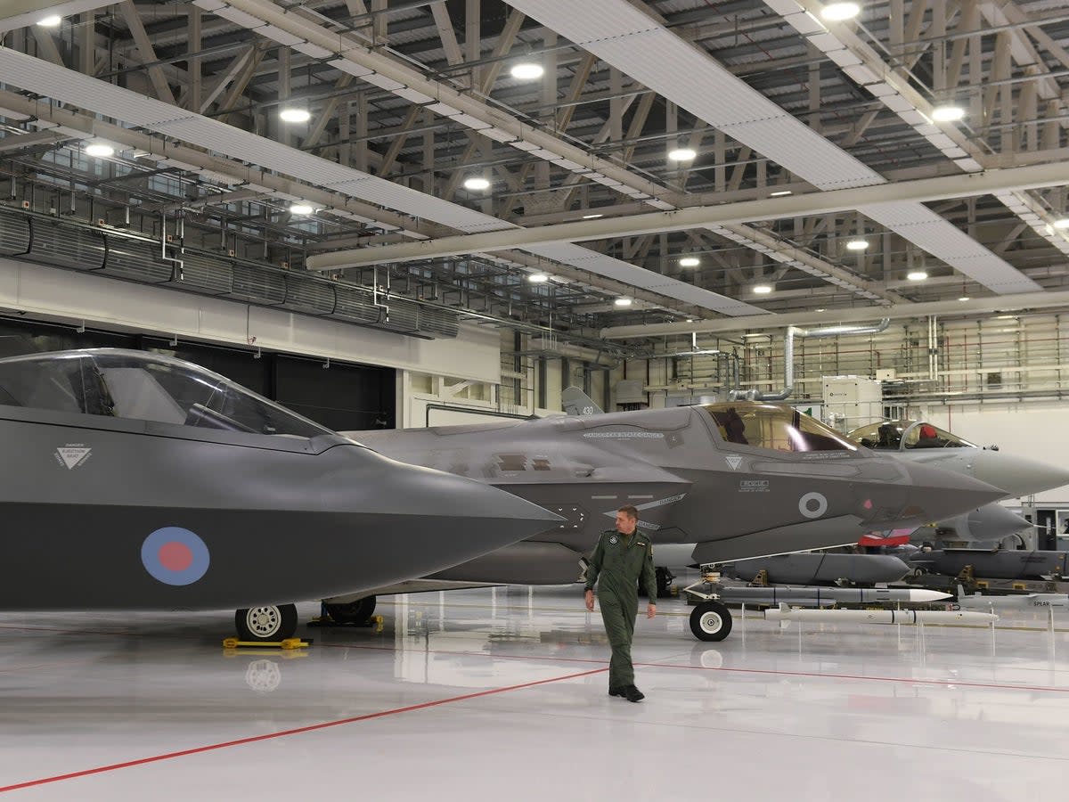 A prototype of a Tempest stealth fighter at RAF Marham  (PA)