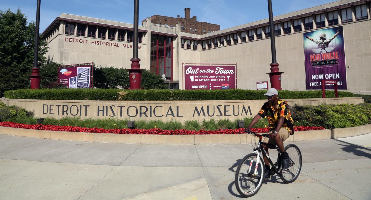 The front of the Detroit Historical Museum as seen from Woodward Avenue in Detroit on Saturday, July 5, 2014.