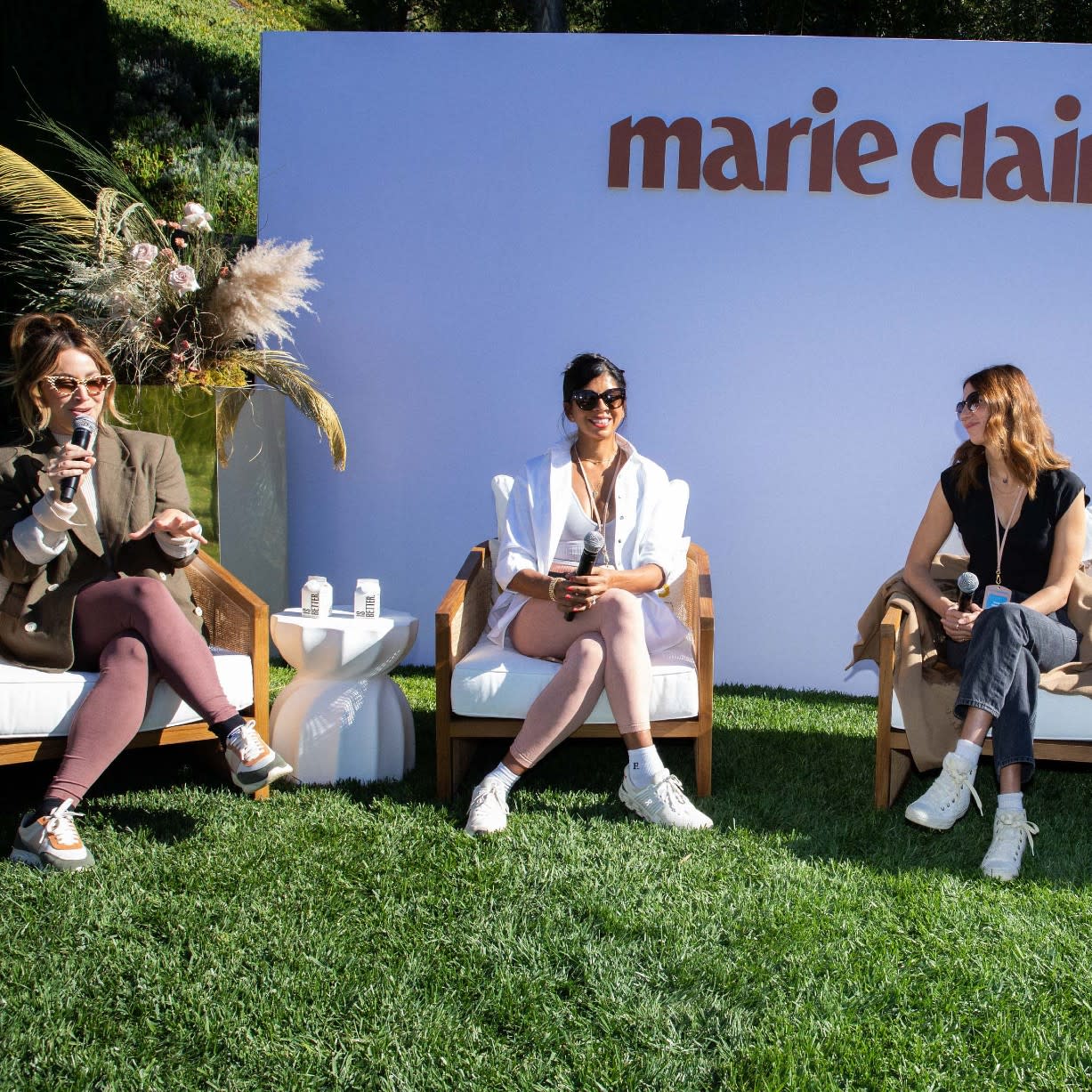  Julia Boorstin, speaks with panelists Tracy DiNunzio, founder of Tradesy, Michelle Cordeiro Grant, founder of Lively, and Jaclyn Johnson, founder of Create & Cultivate at MC’s 2022 Power Trip summit. 