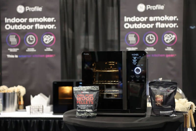 The GE Profile Indoor Smoker home appliance is on display during the 2024 International CES, at the Mandalay Bay Convention Center in Las Vegas. Photo by James Atoa/UPI